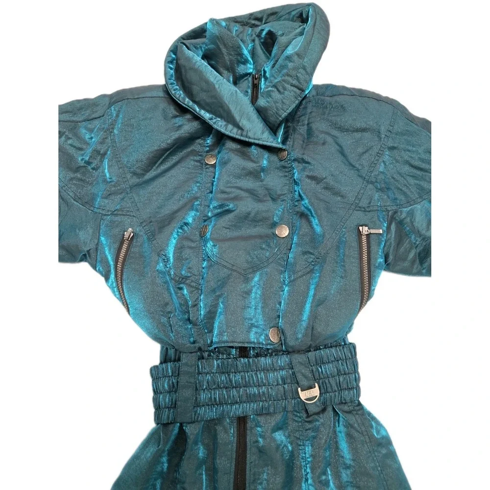 Vintage  NEW Nils Metallic Emerald Green Snowsuit New SZ 8 - Picture 5 of 16